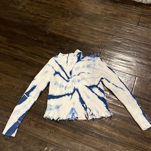 Girls Blue Tie-Dye Sweater